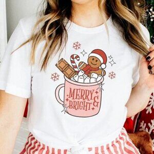 Gingerbread Cookie Merry Bright Christmas Holiday Party Fan Gift Graphic 05